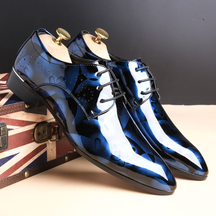 Men's large size, business casual , bright leatheress shoes