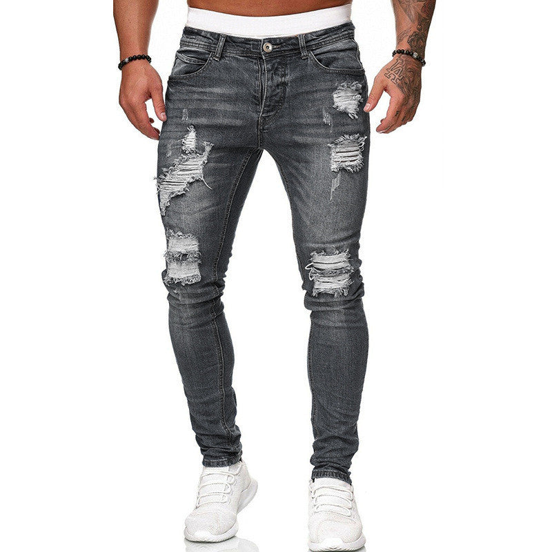 Fashion Street Style Ripped Skinny Jeans for Men