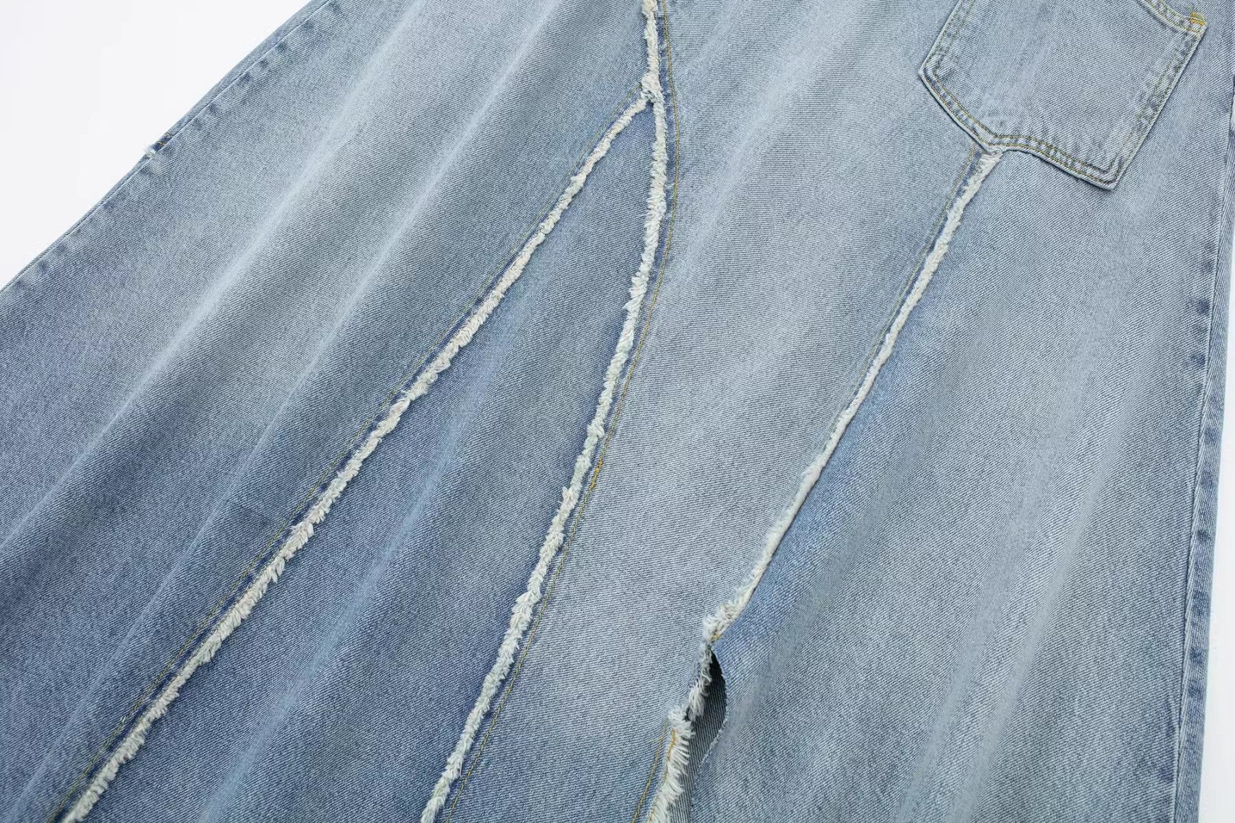 Asymmetric High Waist Denim Skirt