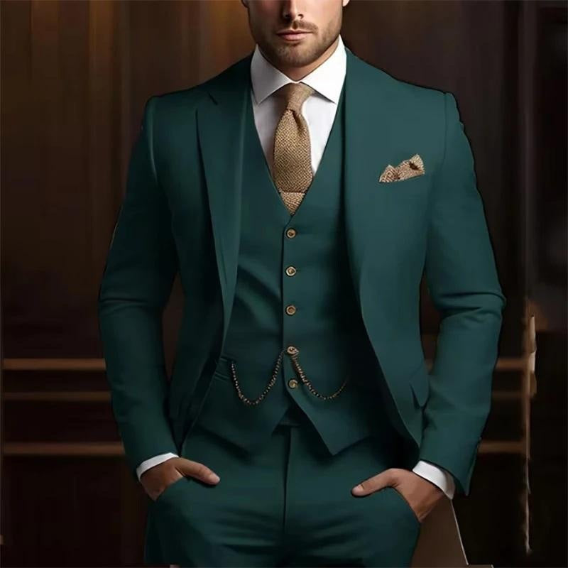 Men's High-grade Gentleman Temperament Slim Suit Three-piece Suit