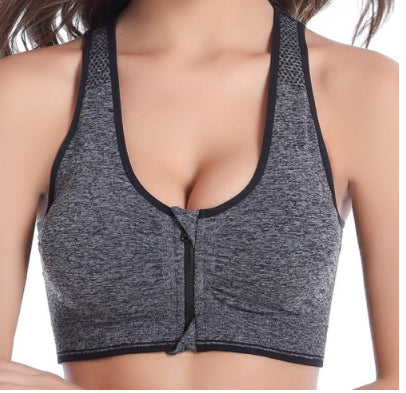 Sexy Women Front Zipper Sports Bra Fitness Wear