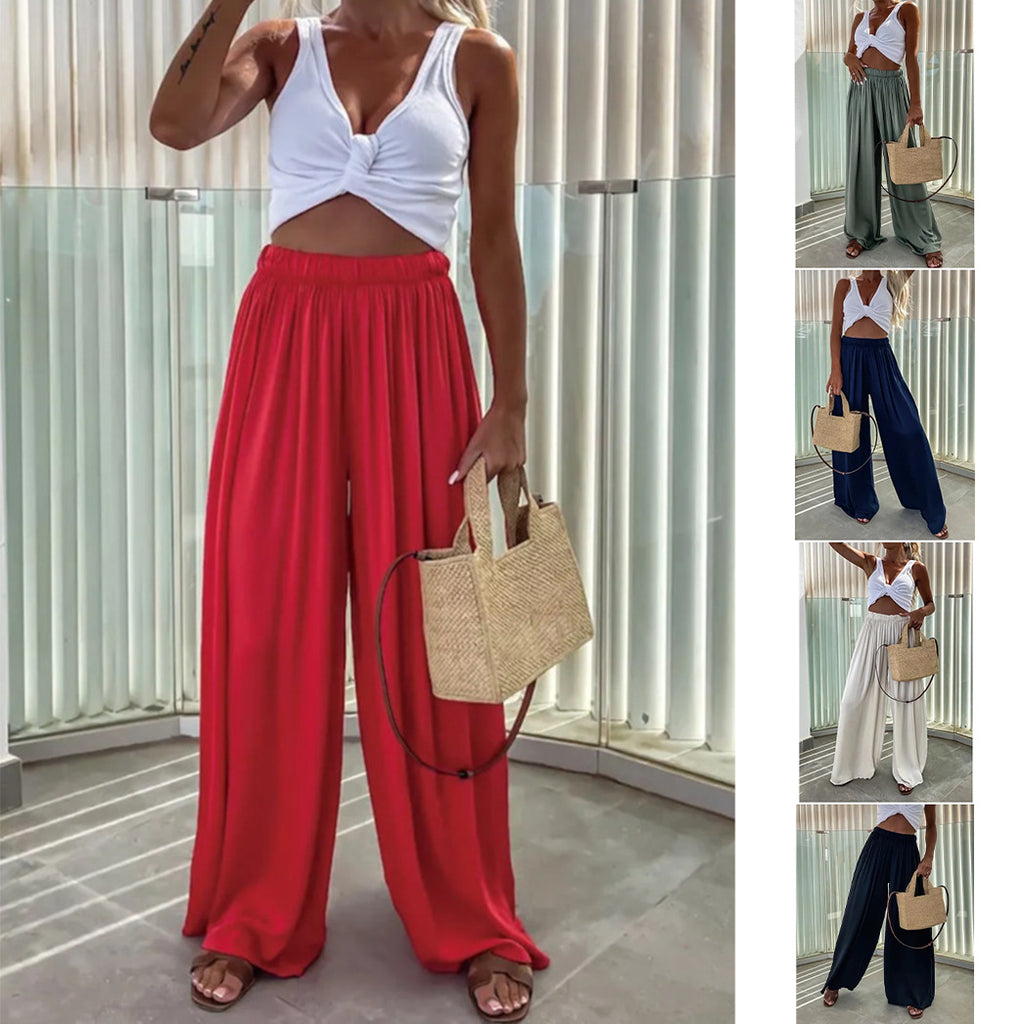 Pocket Wide-leg Loose Casual Fashionable Women's Pants