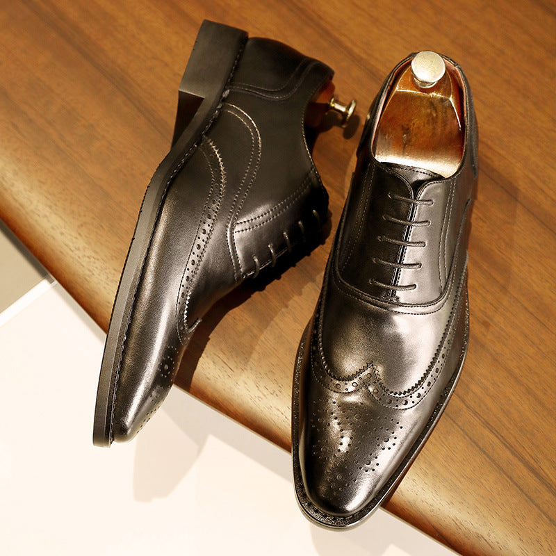 Men's Leather  Rubber Sole Leather Oxford Shoes