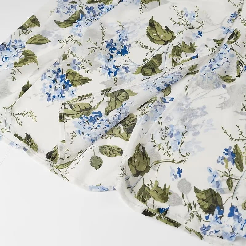 Women's New High Waist Floral Split Strap Dress