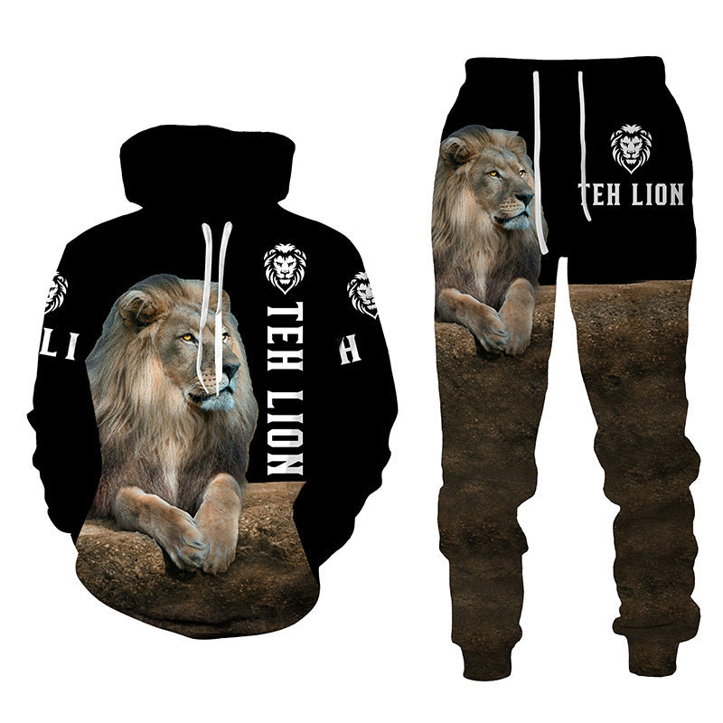 Tiger Pattern Printed Sweater Fashion Casual Men And Women Universal Set