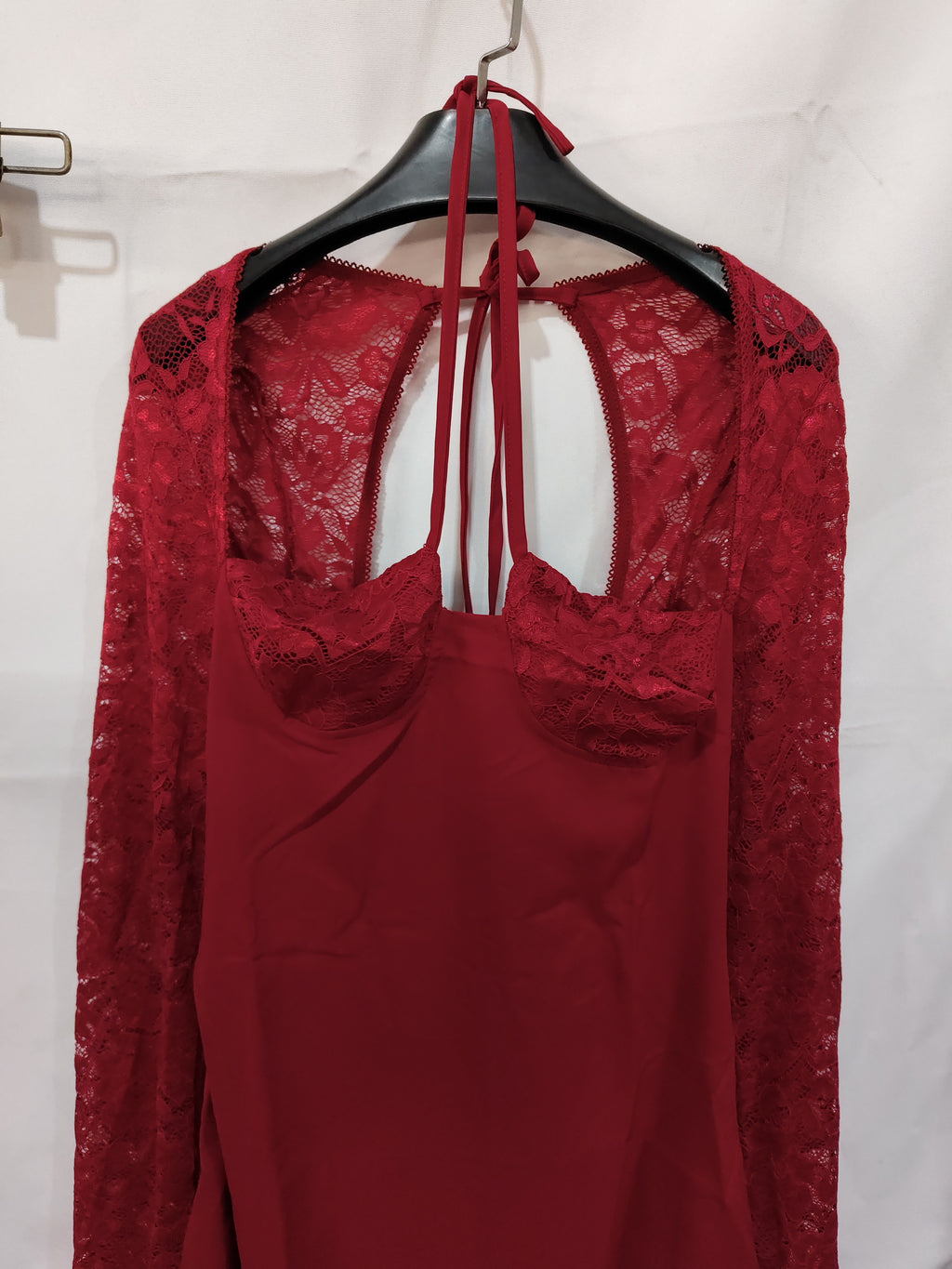 Y2K  Lace Long Sleeve Corset Backless Lace Up Short Dress