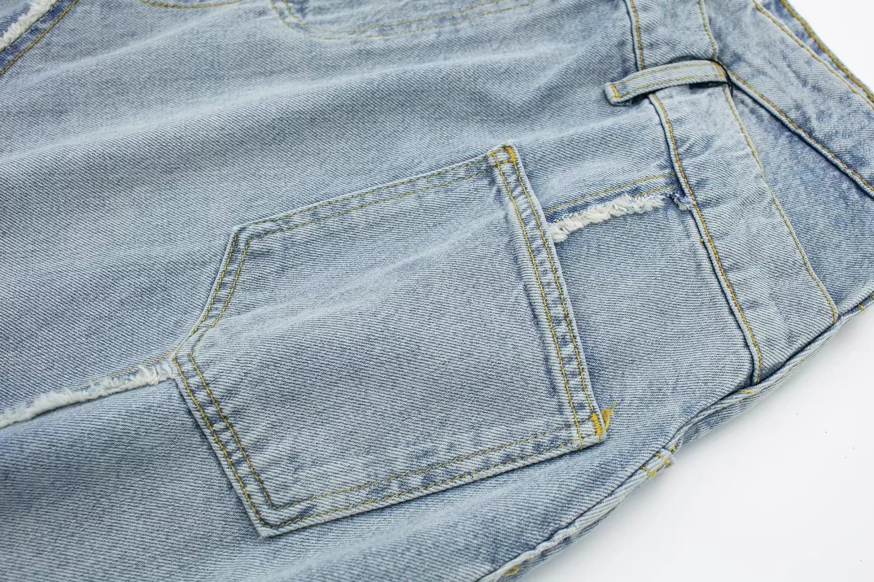 Asymmetric High Waist Denim Skirt