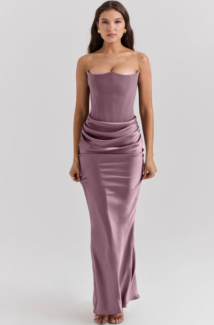 Slim Tube Top Long Fashion Bandeau Backless Party Evening Dress