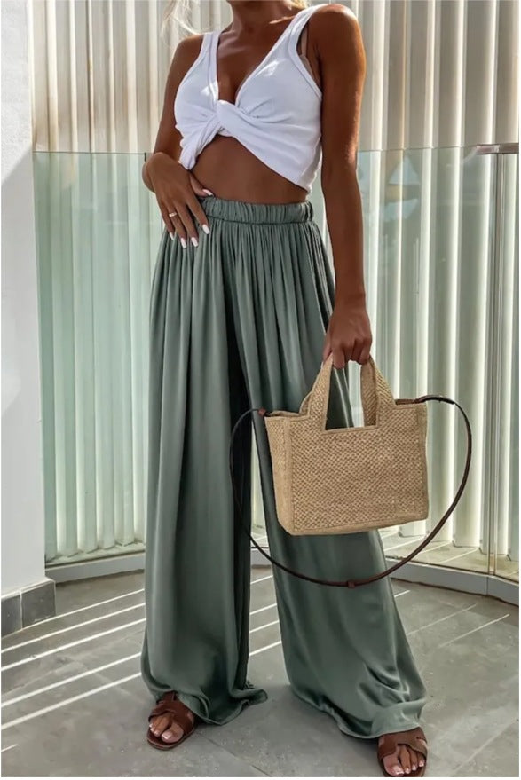 Pocket Wide-leg Loose Casual Fashionable Women's Pants