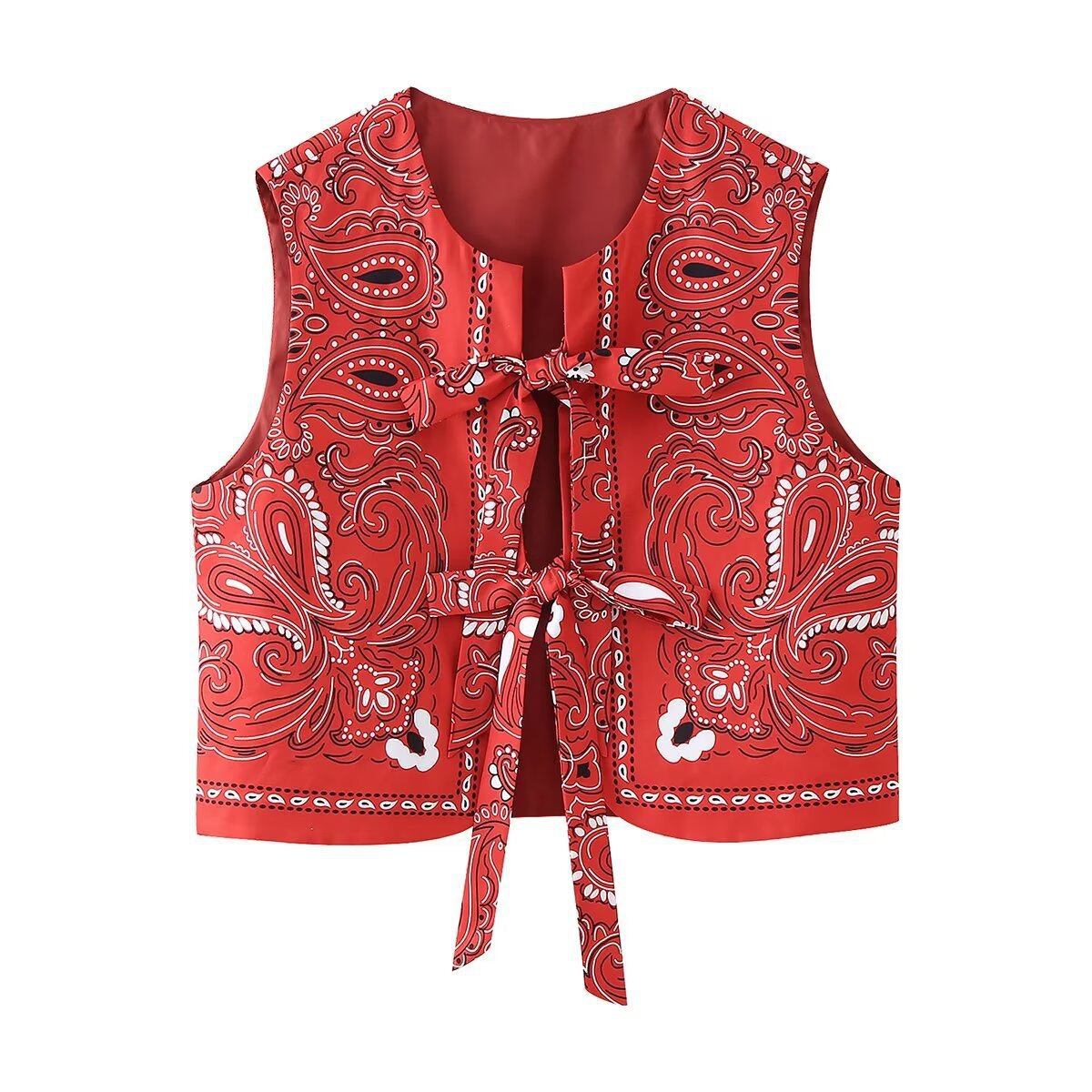 Women's New Casual Round-neck Tie-dye Printed Cotton Vest