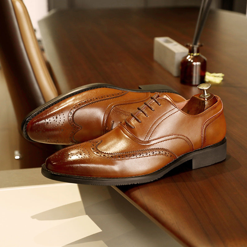 Men's Leather  Rubber Sole Leather Oxford Shoes