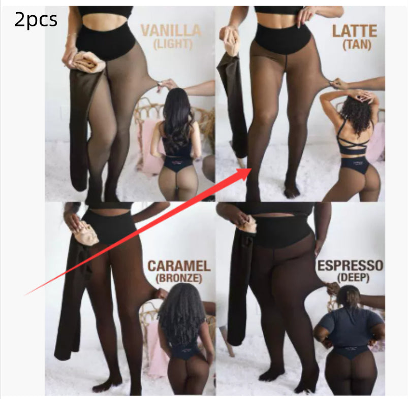 Single Thread Stitching Cross-border Winter Warm Translucent Leggings