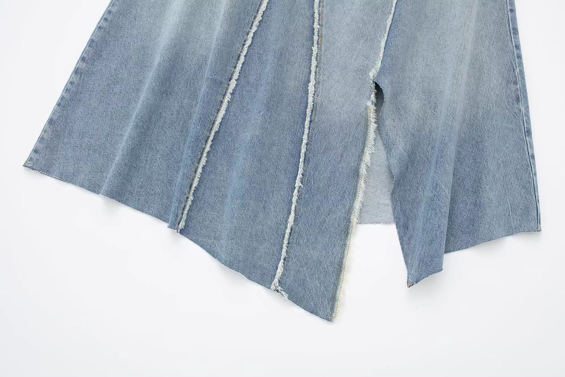 Asymmetric High Waist Denim Skirt