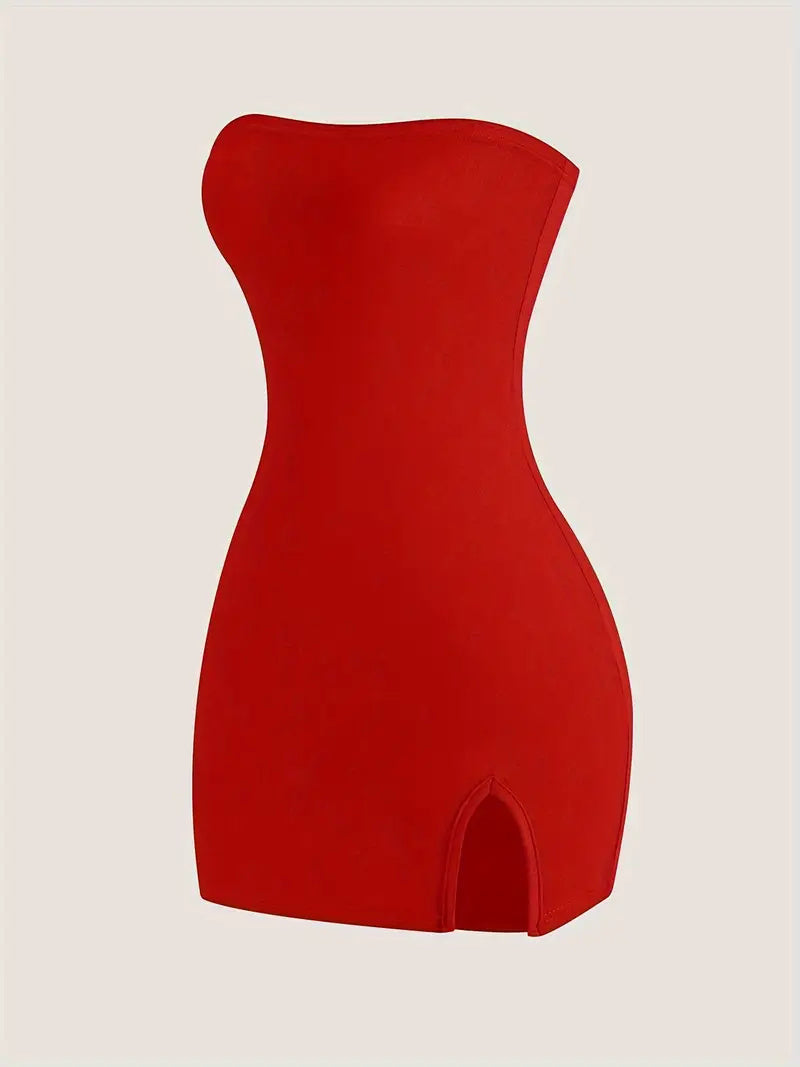 Tube Top Slim Fit Hip-hugging Short Dress
