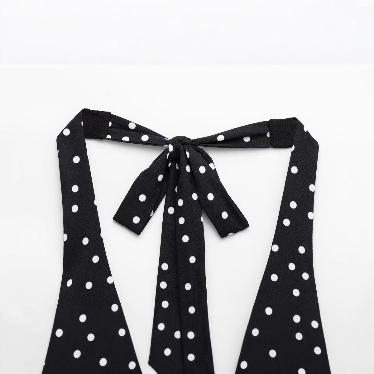 Fashion Casual Slim-fit Polka Dot Halter Tie-back Backless Camisole Top For Women