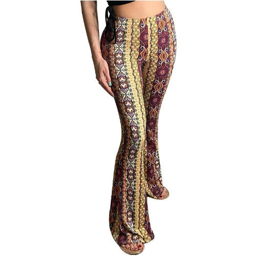 High Elastic Tight Pants Slim Print Trousers Womens Clothing