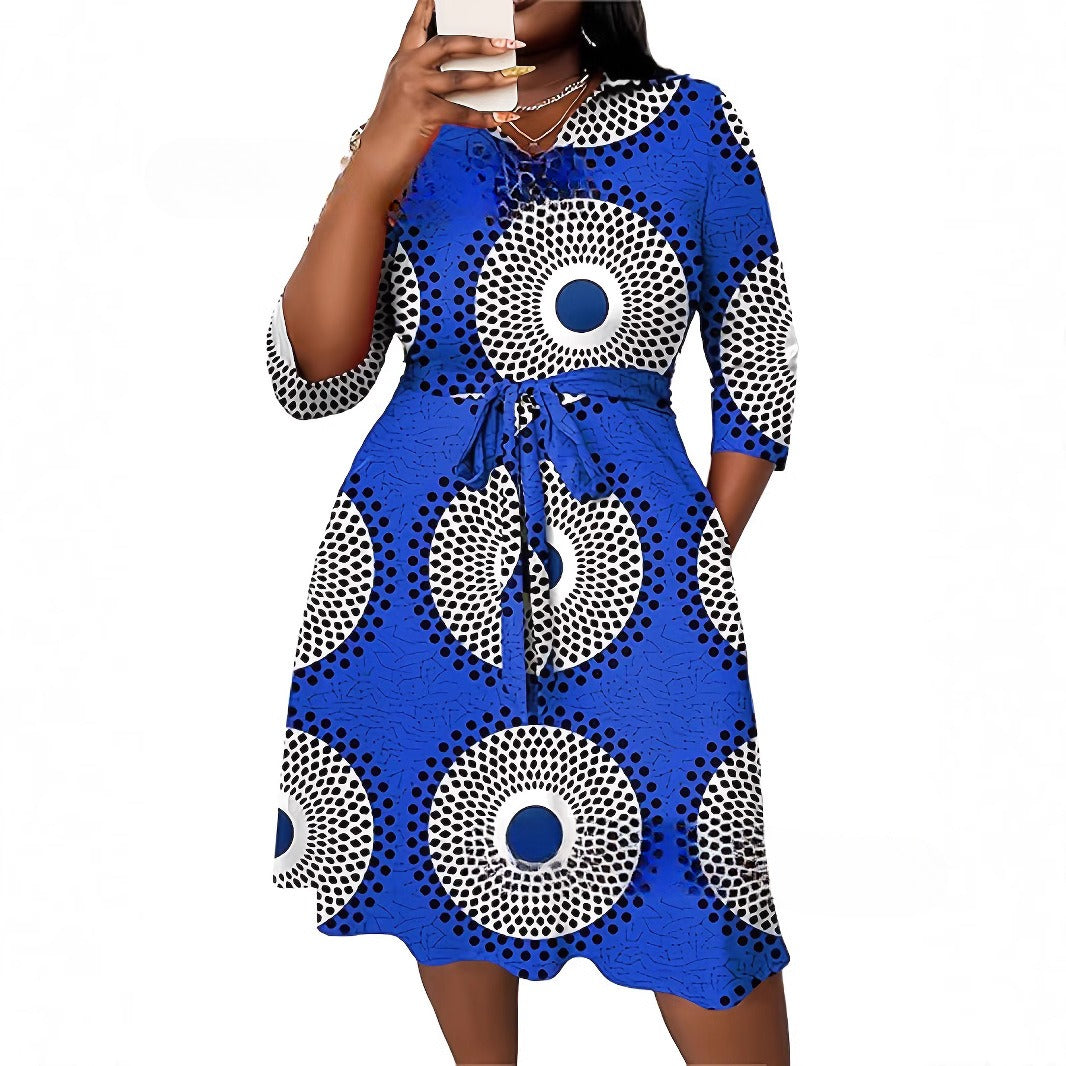 Fashion Print Casual Elegant V-neck Dress