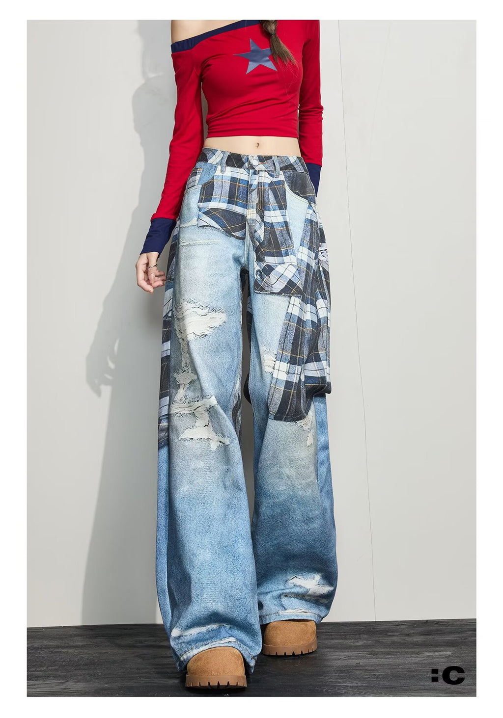 High Street Wide-leg Loose Couple Casual Pants
