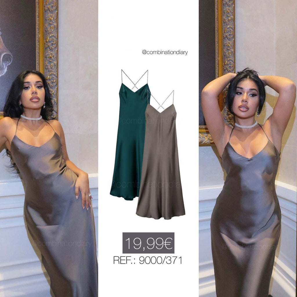 High-waist Backless Design Mid-length Strappy Dress For Women